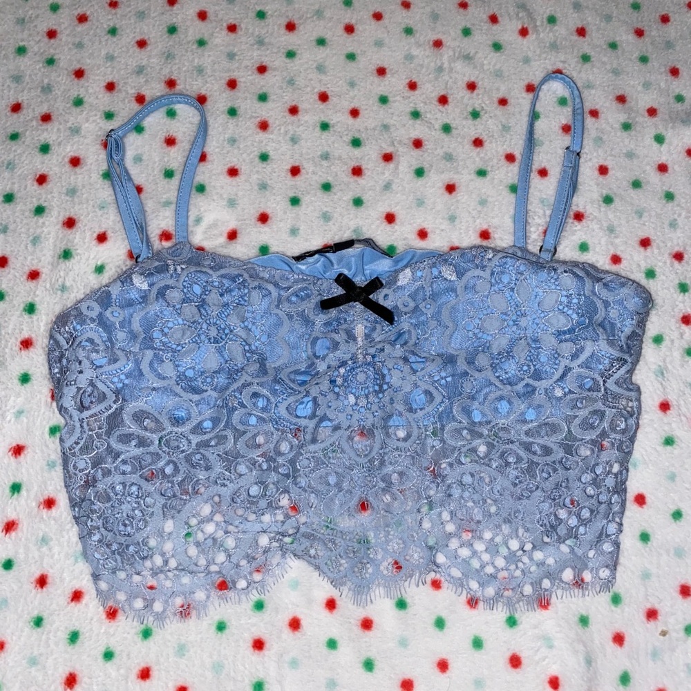 For Love Of Lemons Blue Crop Top